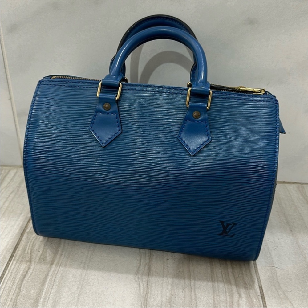 LOUIS VUITTON Epi Blue Speedy 25